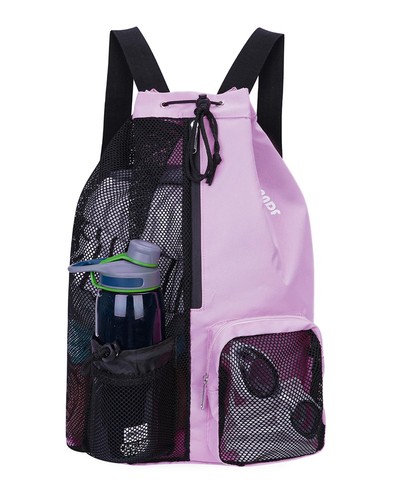 Mesh drawstring swim bag - drawstring,