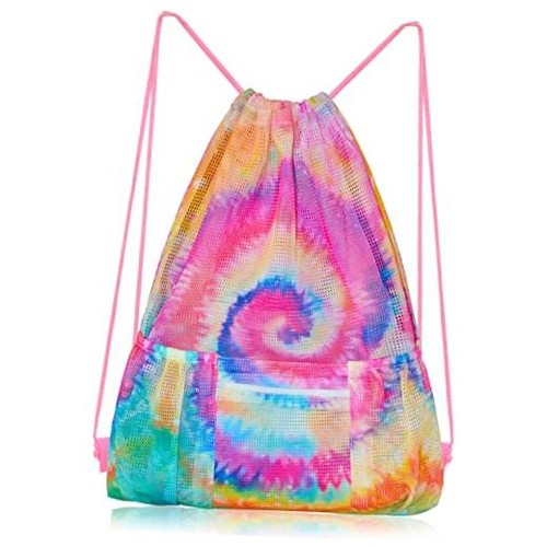 Mesh drawstring bag - drawstring, with
