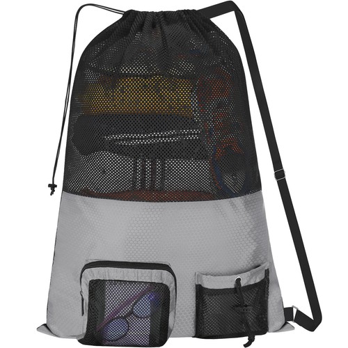 Mesh drawstring gym swim beach - mesh,