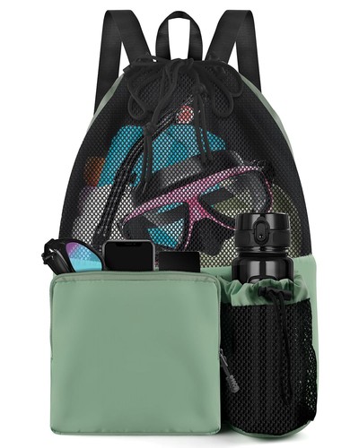 Mesh swim bag beach backpack - swim,